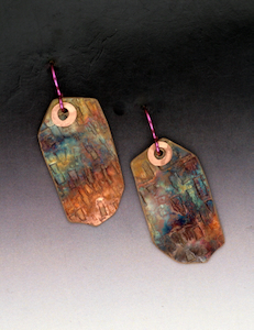 Click to view detail for MB-E444 Earrings, Soul of the City, Copper & Niobium $106